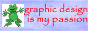 88x31 pixel button that says 'graphic design is my passion' with a green frog